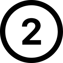 number 2 on a circle
